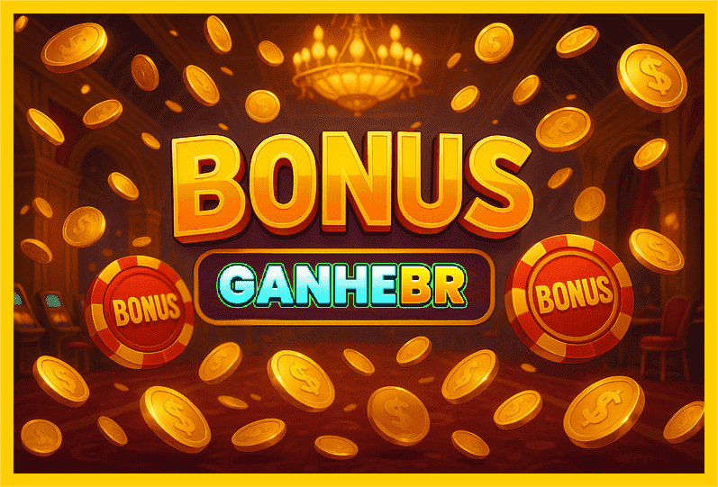 Imagem promovendo bônus GANHEBR com recompensas imperdíveis.
